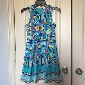 A Blue Pattern Formal Dress